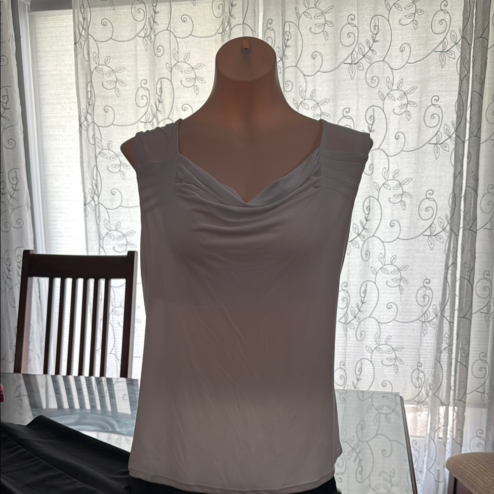 George white Ruched Sleeveless Tank Top